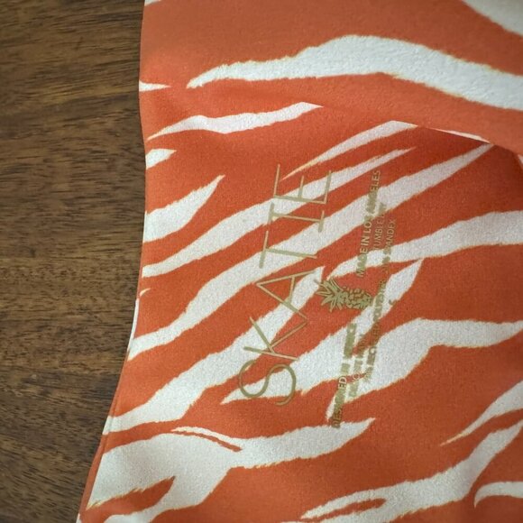 Skatie Orange White Zebra Print One Piece Swimsuit - Picture 5 of 5
